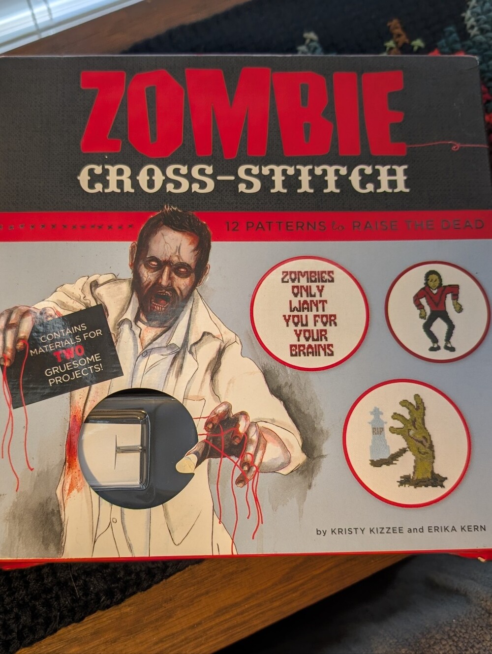 Zombie Cross-Stitch Craft Kit – Materials For 2 Projects- Book Various Projects